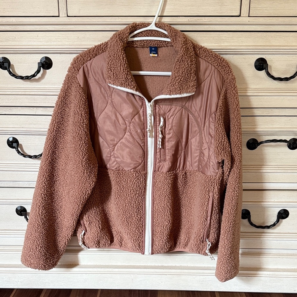 old navy light sherpa jacket
